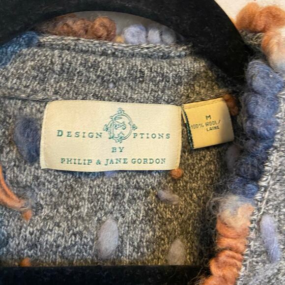 Design Options by Philip & Jane Gordon Wool Cardigan Size Medium - Picture 2 of 4